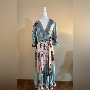 Pleated Midi Dress w/ Belt